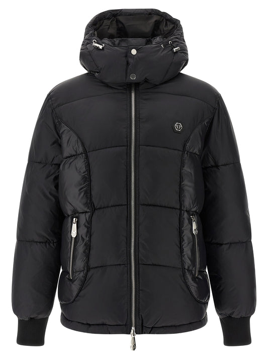 Logo patch down jacket Down jacket, Parka, Casual jackets