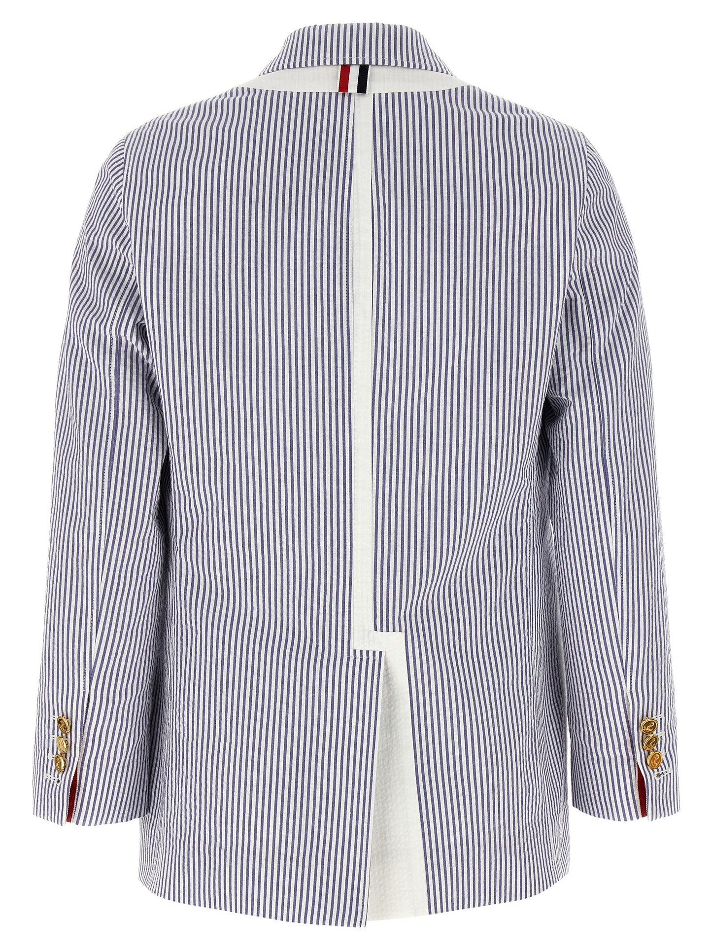 Single-breasted seersucker blazer Blazer