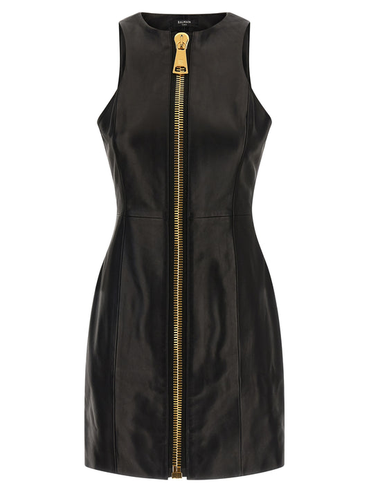 Maxi zip leather dress Dresses