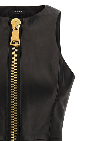 Maxi zip leather dress Dresses