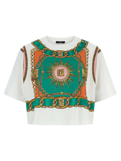 'Balmain Foulard' print T-shirt T-shirt