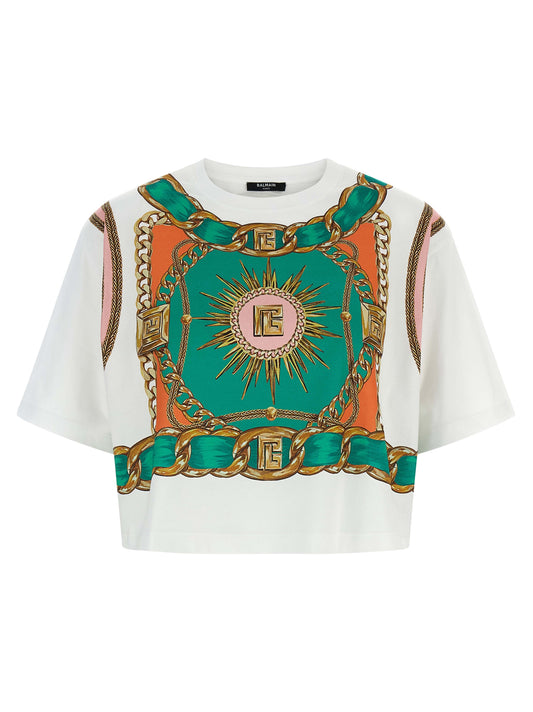 'Balmain Foulard' print T-shirt T-shirt