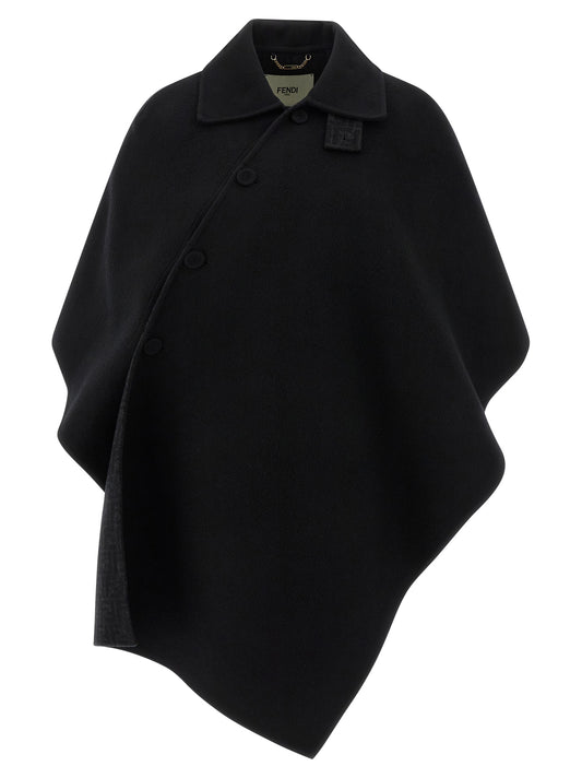 'Double wool' cape Capes