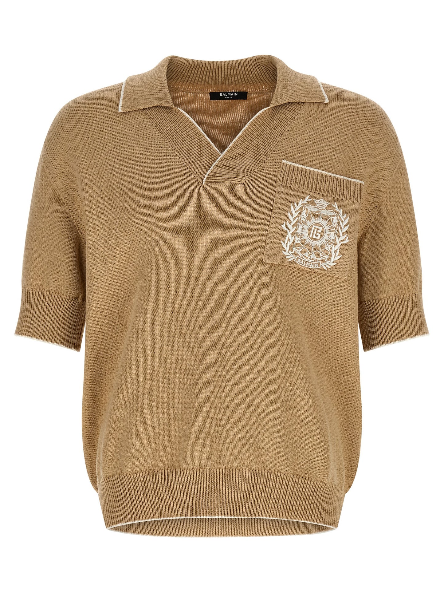 'Balmain Stemma' embroidery polo shirt Polo