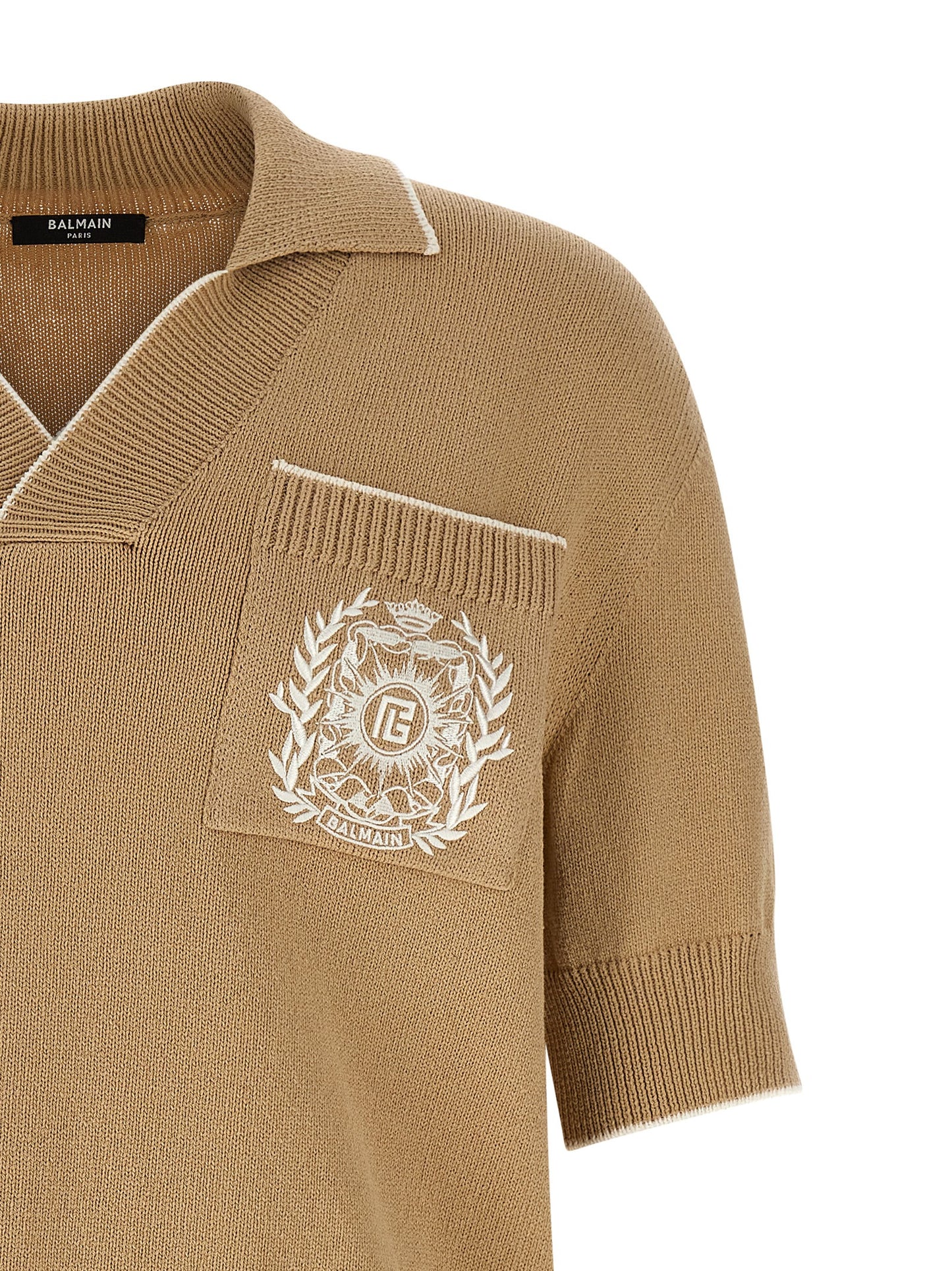 'Balmain Stemma' embroidery polo shirt Polo