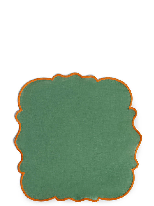 Set of 2 napkins with scalloped edge Kitchen linen