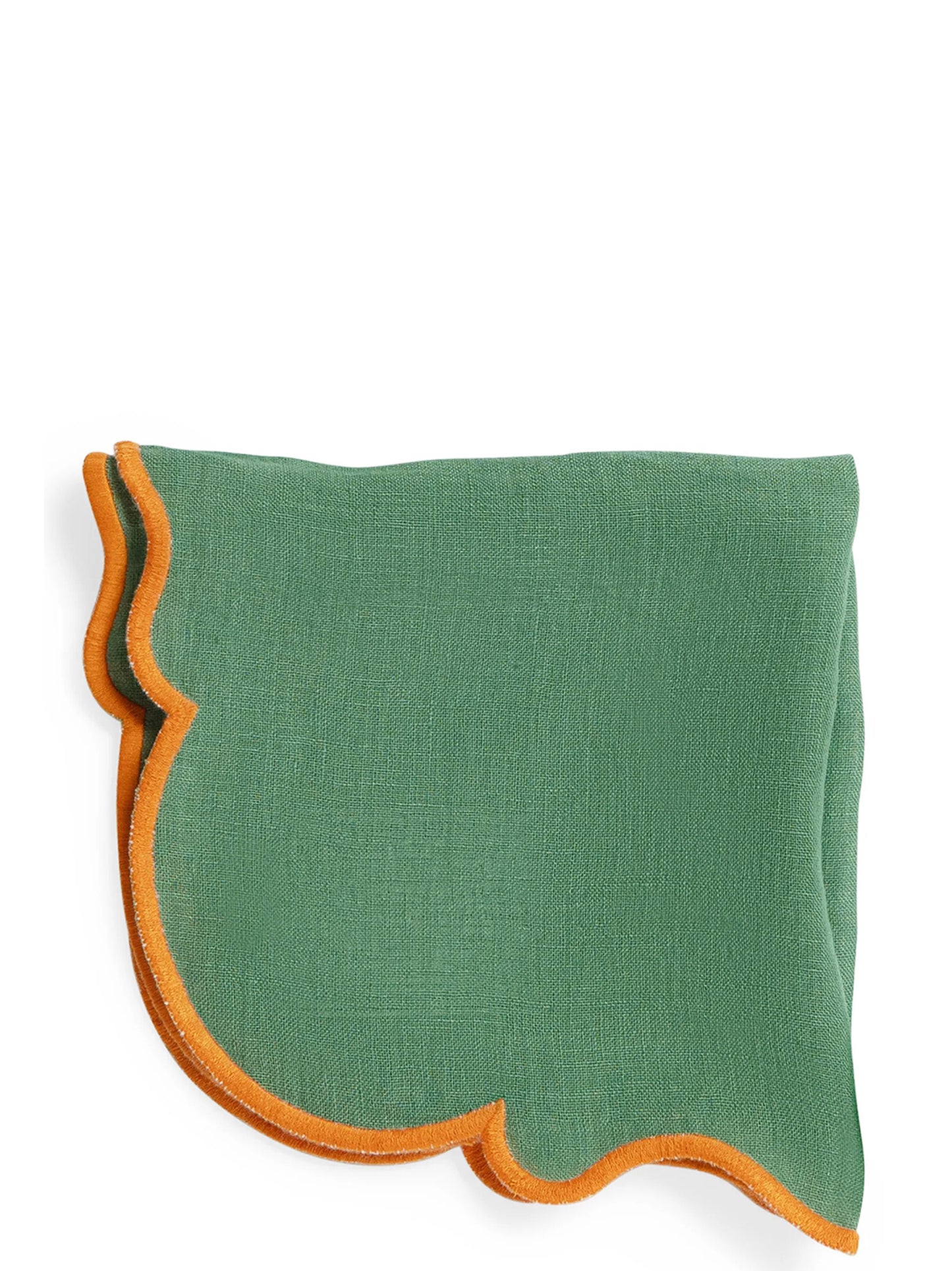 Set of 2 napkins with scalloped edge Kitchen linen