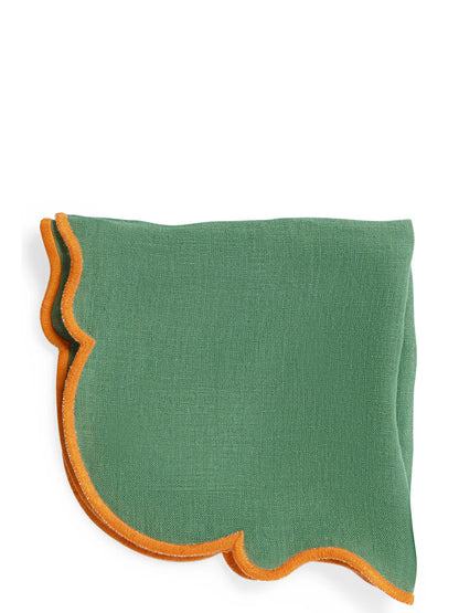 Set of 2 napkins with scalloped edge Kitchen linen