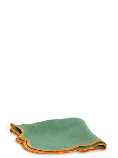 Set of 2 napkins with scalloped edge Kitchen linen