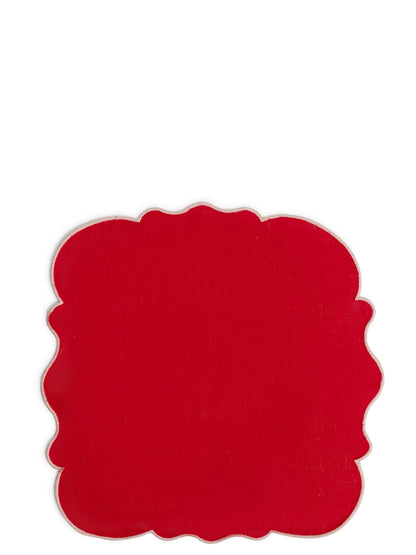 Set of 2 napkins with scalloped edge Kitchen linen