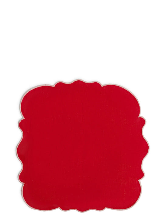 Set of 2 napkins with scalloped edge Kitchen linen
