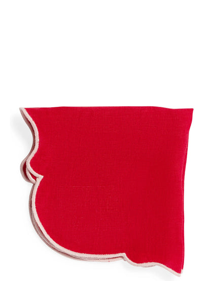 Set of 2 napkins with scalloped edge Kitchen linen