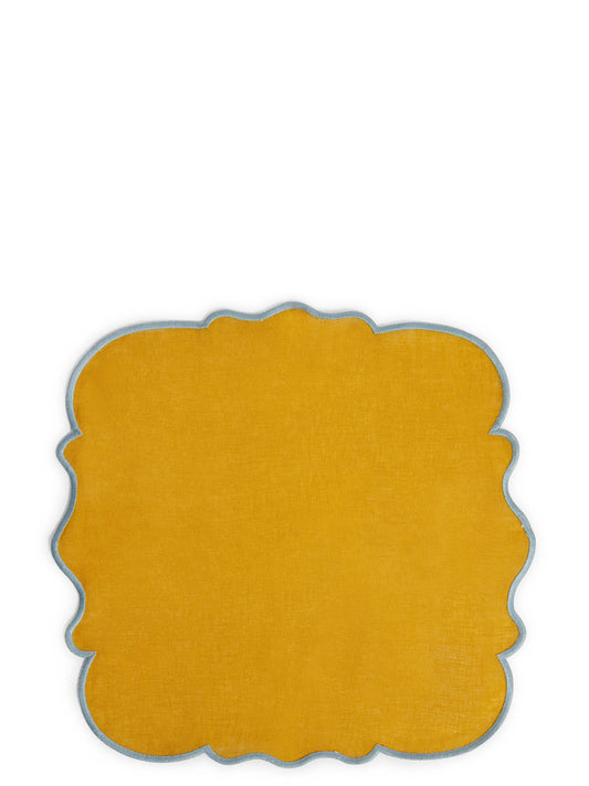 Set of 2 napkins with scalloped edge Kitchen linen