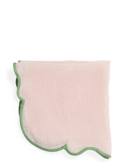Set of 2 napkins with scalloped edge Kitchen linen