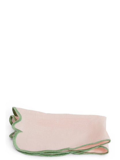 Set of 2 napkins with scalloped edge Kitchen linen