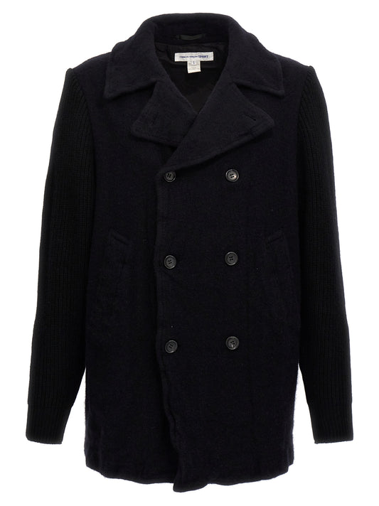 Double-breasted wool coat Coats, trench coats