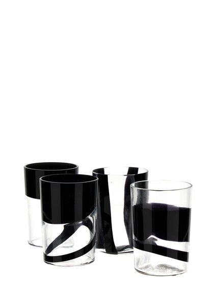 Set of 4 glasses Glasses and bottles