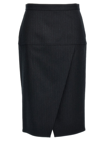Pinstriped wool skirt Skirts