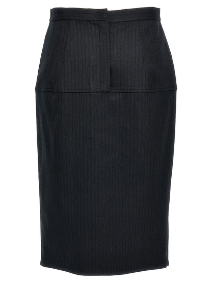 Pinstriped wool skirt Skirts