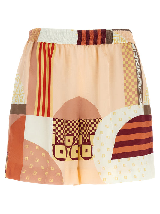 Patchwork silk shorts Bermuda, short