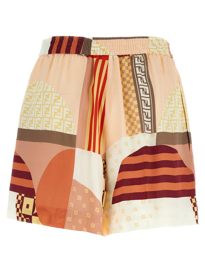 Patchwork silk shorts Bermuda, short