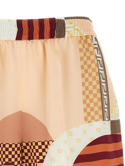Patchwork silk shorts Bermuda, short