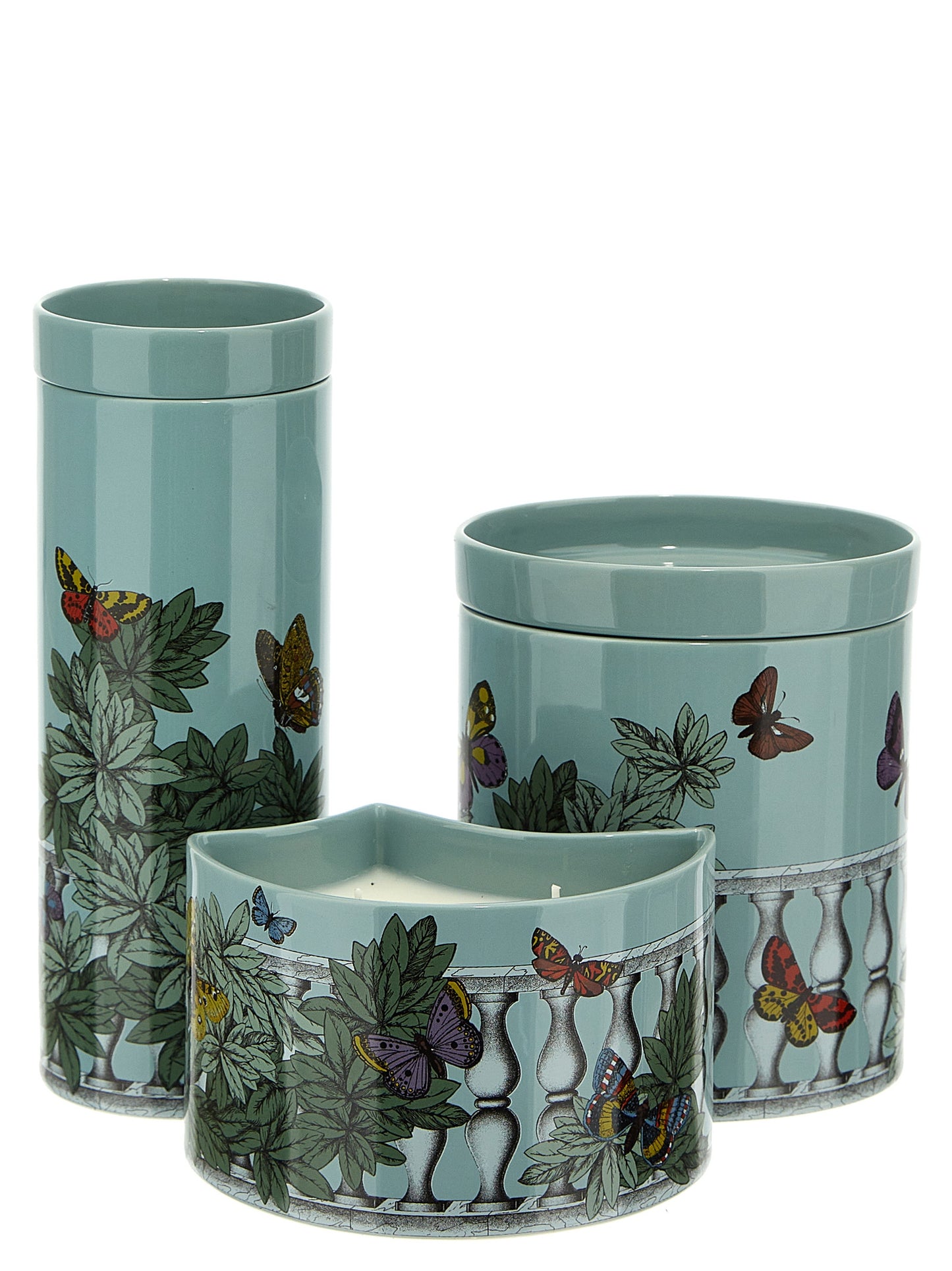 Set of 3 candles 'Nel Mentre - Farfalle e balaustra' Candles