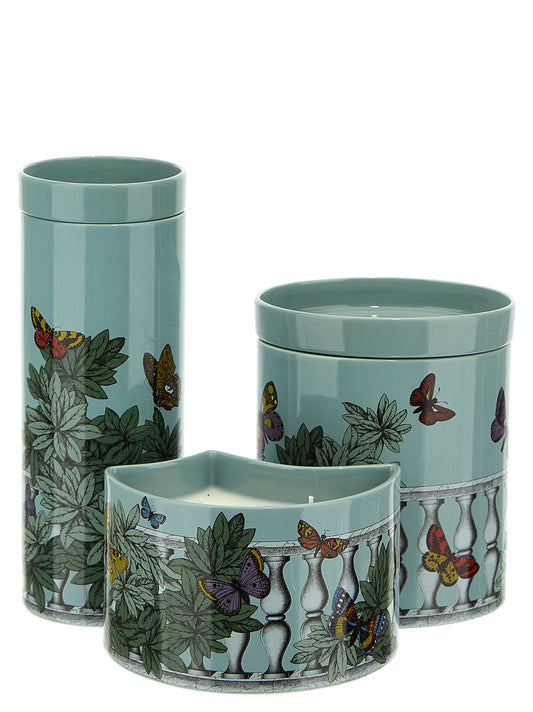 Set of 3 candles 'Nel Mentre - Farfalle e balaustra' Candles