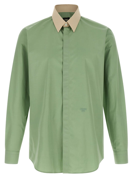 Contrast collar shirt Shirt, blouse