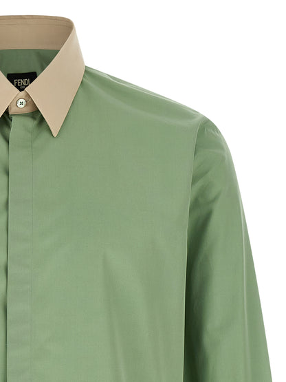 Contrast collar shirt Shirt, blouse
