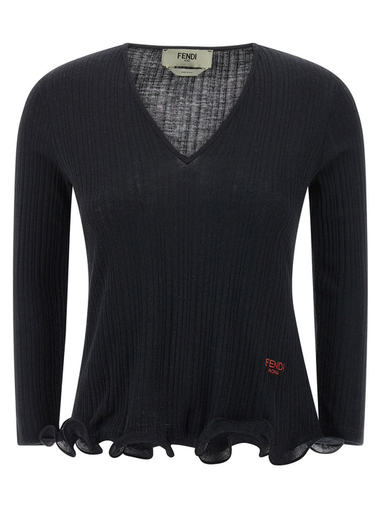 Ruffled sweater Sweater, cardigans