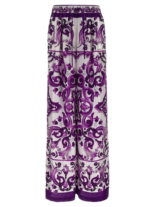 Majolica print pants Pants