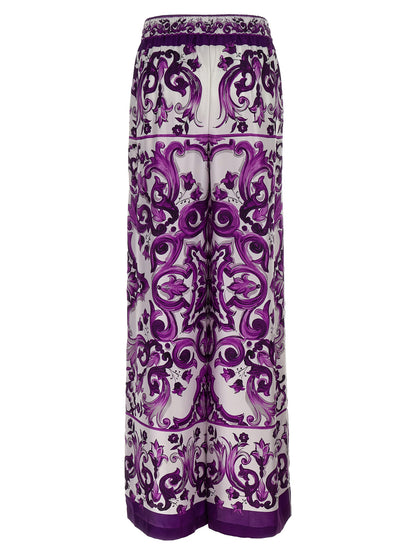 Majolica print pants Pants