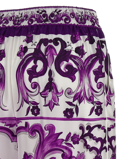 Majolica print pants Pants