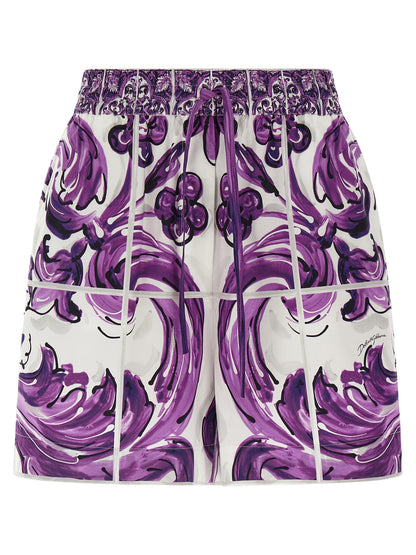 'Maiolica' print cotton shorts Bermuda, short