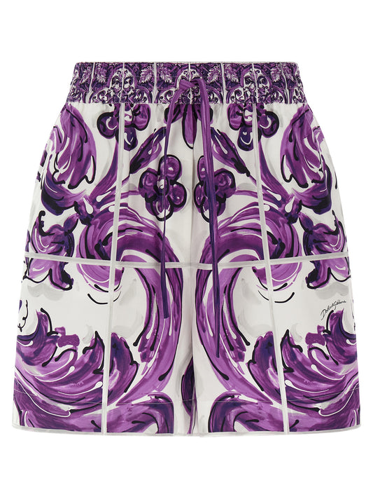 'Maiolica' print cotton shorts Bermuda, short