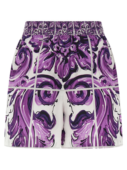 'Maiolica' print cotton shorts Bermuda, short