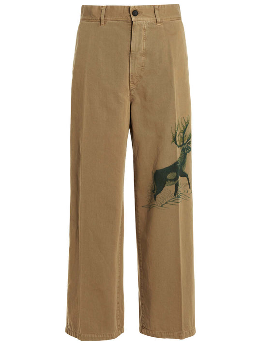 Printed cotton trousers Pants