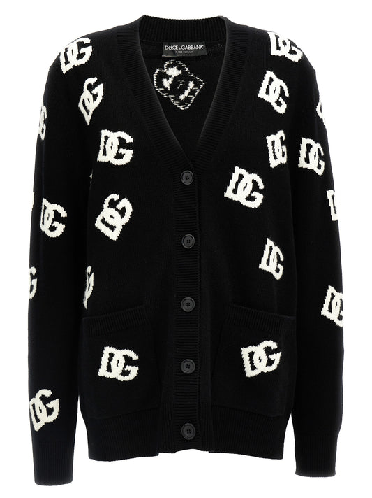 Jacquard logo cardigan Sweater, cardigans