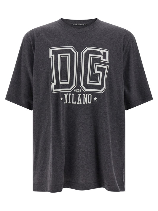 Flocked print T-shirt T-shirt