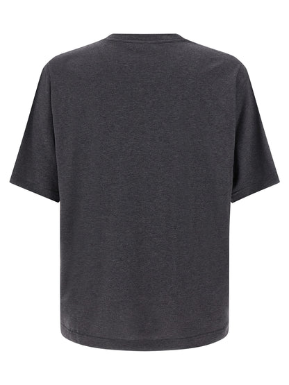 Flocked print T-shirt T-shirt