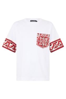 Dolce & Gabbana Cotton blend silk T-shirt with pocket