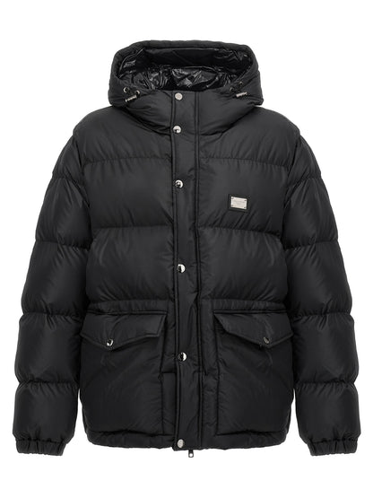 Logo plate down jacket Casual jackets, parka