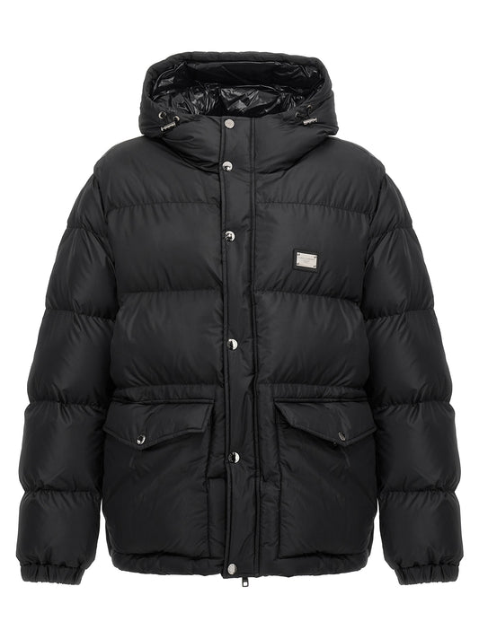 Logo plate down jacket Casual jackets, parka