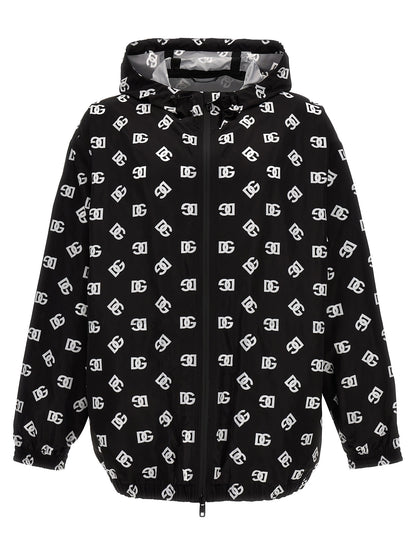 Logo print hooded jacket Casual jackets, parka