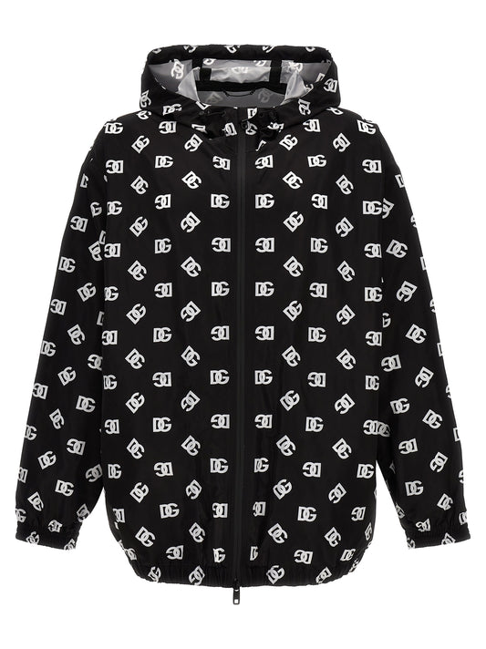 Logo print hooded jacket Casual jackets, parka