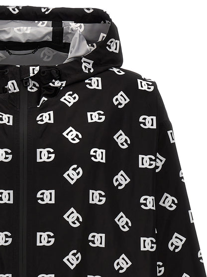 Logo print hooded jacket Casual jackets, parka