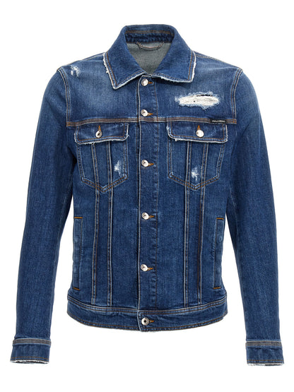 Denim jacket with used effect Piumini, Parka, Giacche casual