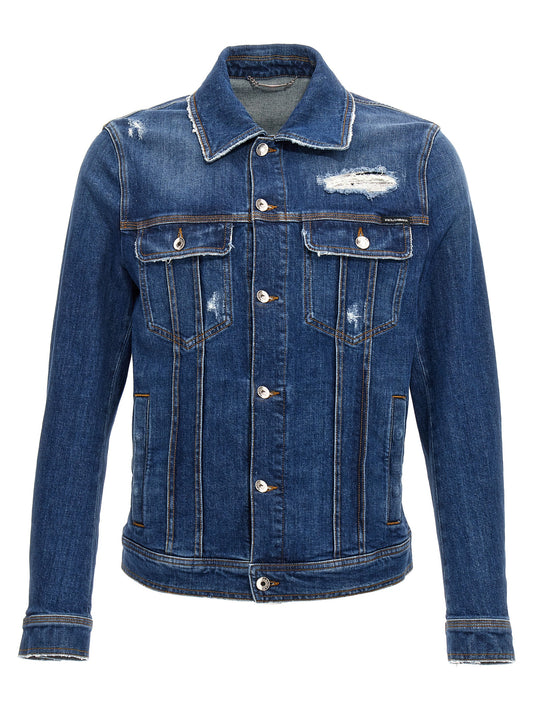 Denim jacket with used effect Piumini, Parka, Giacche casual