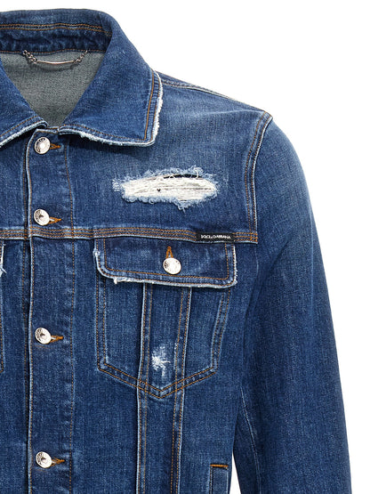 Denim jacket with used effect Piumini, Parka, Giacche casual